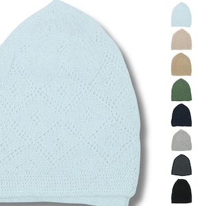 Men&#39;s Muslim Kufi Hat -10 Pieces-Prayer Hat,Taqiyah Hat, 100% Breathable Skull Beanie,Knitted Hat, Handicraft,Cufi, Kufa (White x 10 Pieces)