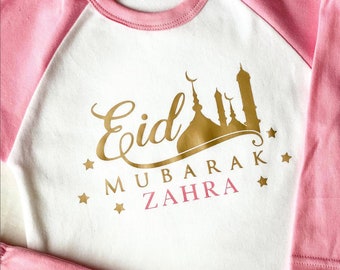 Personalised Eid Mubarak Pyjamas, For Girls, Siblings Matching Girls , Gifts for Kids, Children, Boys PJs