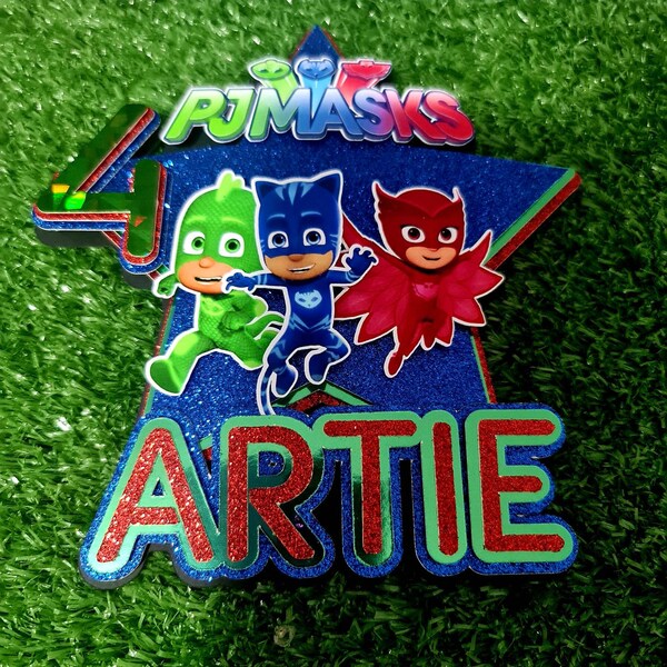 Pj Masks Cake Topper Etsy Australia