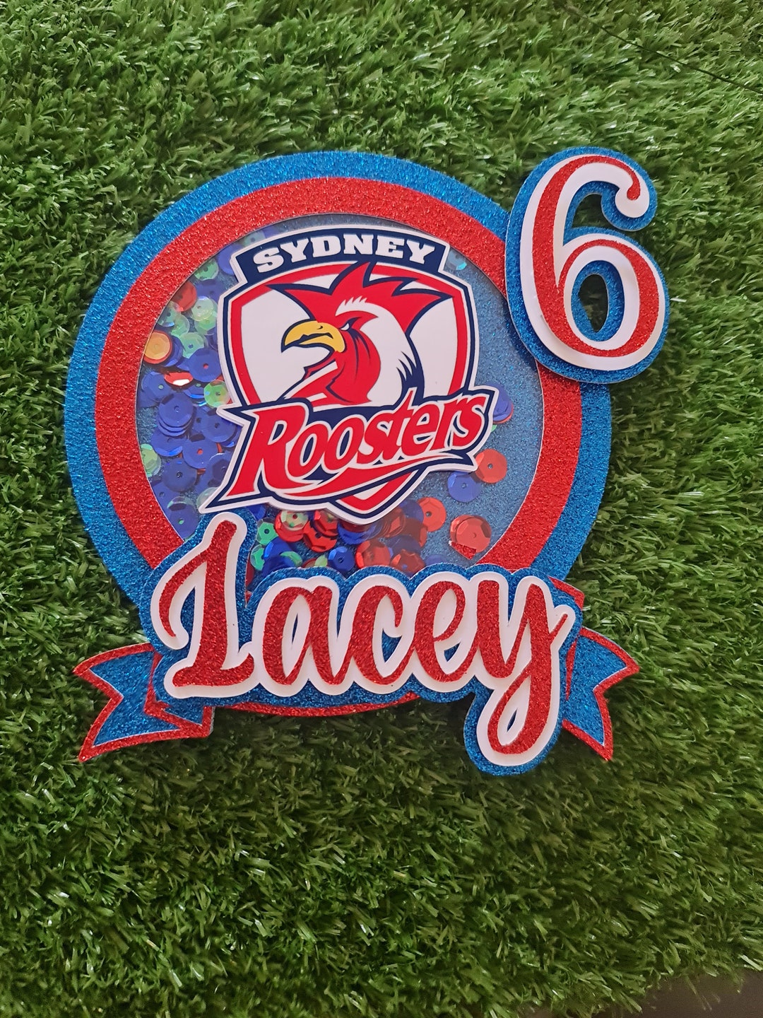 Themed Cake Topper Sydney Roosters Etsy