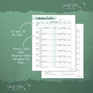 Calorie Tracker Printable, Fitness Journal, Calorie Counter, Exercise ...