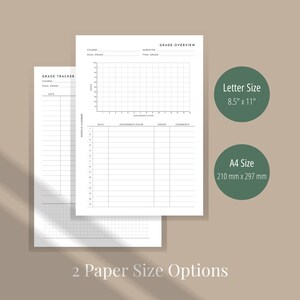 Grade Overview, Grade Tracker, College Student Planner Printable ...