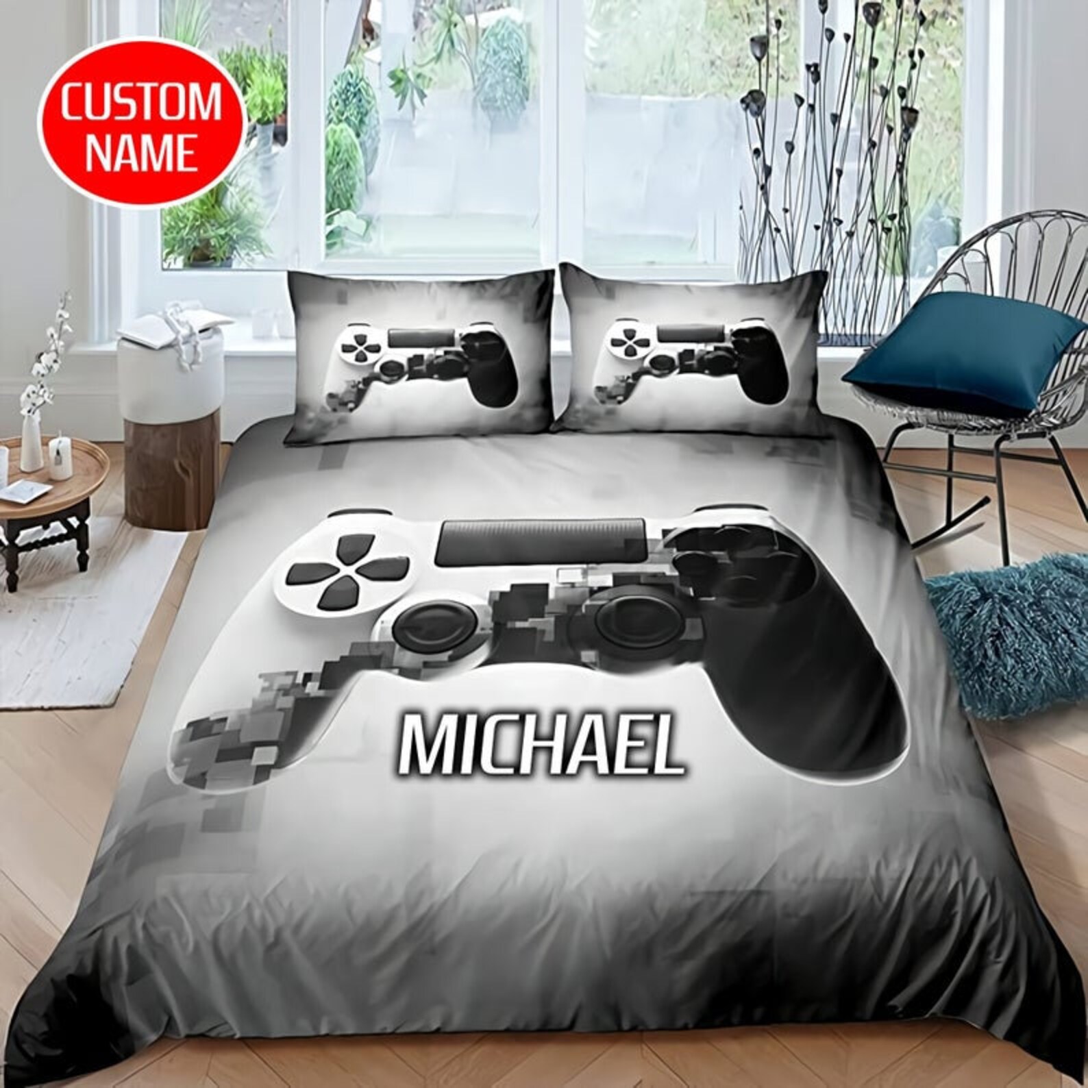 Personalized Game Bedding Set Gaming Bedding Set Gamepad Etsy