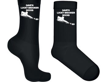 Lucky Snooker Socks, Billiards Player Gift, Combed Cotton Crew Socks