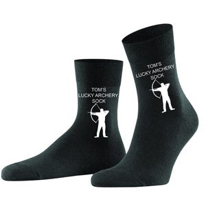 Personalisierte Glücksbogensocken, personalisiert mit Ihrem Namen für einen gewinnbringenden Look, perfektes Geschenk für Bogenschützen-Fans und Spieler