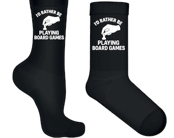 ID Rather Be Playing Board Games Socks – Cozy Novelty Gamer Gift