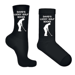 Lucky Golf Custom Name Socks Personalized Golf Gift for Men and Women Funny Golfer Socks Lucky Green Golf Socks Custom Sports Socks