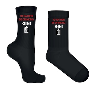 I&#39;d Rather Be Drinking Gin Socks  Funny Gin Lover Gift, Cocktail Socks, Gift for Her or Him