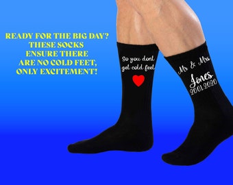 Personalised Wedding Socks | Wedding Day | Little Wedding Details | So you don't get cold feet socks | Custom Socks | Groom | Wedding gifts