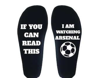 Chaussettes pour supporters d'Arsenal : si vous pouvez lire ceci, c'est que je regarde du football (coton mélangé)