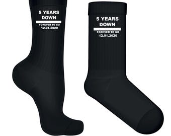 Custom years down socks with the date you met. anniversary gifts perfect little gift husband wife boyfriend girlfriend