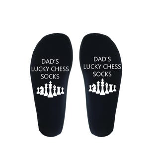Gepersonaliseerde Lucky Chess-sokken. Gepersonaliseerd met je naam, het perfecte cadeau voor schaakfans, schaakmatcadeau, verjaardagsschaken, geliefden.