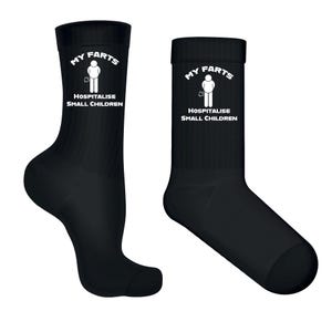 My Farts Hospitalize Small Children Socks: Offensive Novelty Gag Gift Humor