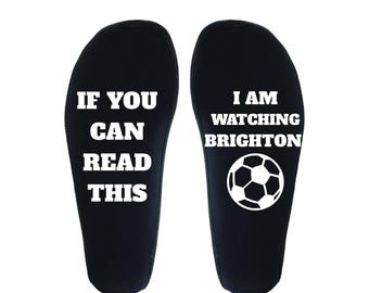 Chaussettes pour supporter du Brighton FC : si vous pouvez lire ceci, je regarde un amateur de football
