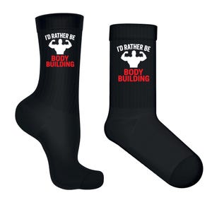 I&#39;d Rather Be Bodybuilding Socks  Funny Gym Gift, Bodybuilder Socks, Fitness Socks for Him or Her