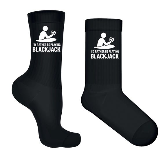 Lustige Black Jack Socken: Kasino Kartenspiel Geschenk für