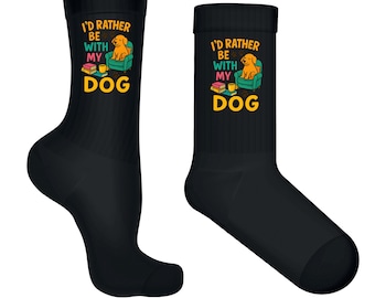 I'd Rather Be With My Dog Socks, Pet Lover Gift for Dog Moms Dads