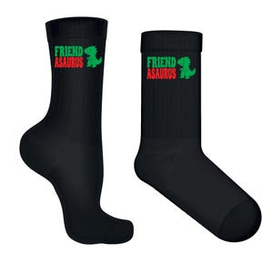 Friendasaurus Socks  Funny Dinosaur Best Friend Gift, Cute Dino Socks for Friends, Quirky BFF Present, Fun Sock Gift for Her or Him