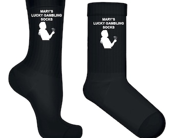 Girls Custom  Gambling Socks: Personalized Casino Poker Luck (Men's Women's)