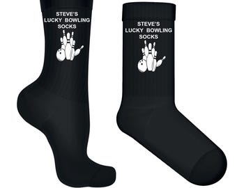 Chaussettes de bowling porte-bonheur personnalisées - Équipement de sport avec nom personnalisé