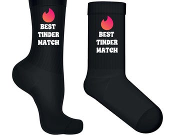 Best Tinder Match Couple Socks – Romantic Dating Novelty Apparel