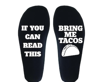 If You Can Read This Bring Me Tacos Crew Socks – Funny Food Novelty Gift