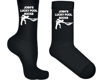Lucky Pool Socks, Billiards Cue Sports Crew Socks, Cotton Athletic Fashion