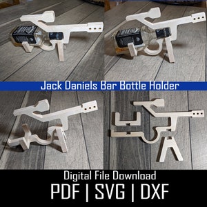 SVG | PDF | DXF digitaler Download, Holz Whisky Flaschenhalter, Jack Daniels Bar Top Flaschenhalter