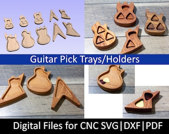 Guitar Shape Pick Holder/Tray | CNC Digital File | SVG  DXF