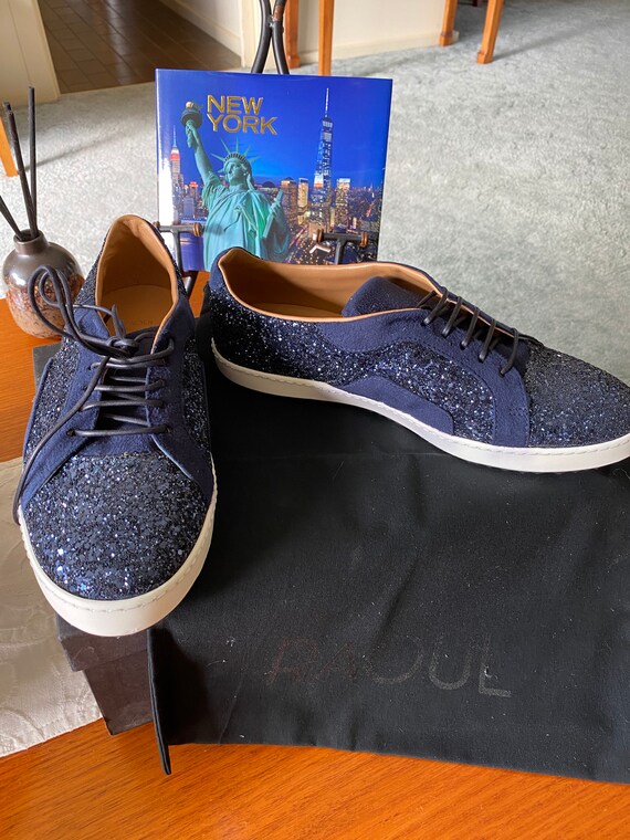 RAOUL "Dalia" Fashion Sneaker, Midnight Blue Glitter,  Size 39  Made in Italy  New in Box