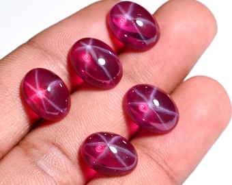 Red Lindy Star Ruby Gemstone Set (14x12 mm)