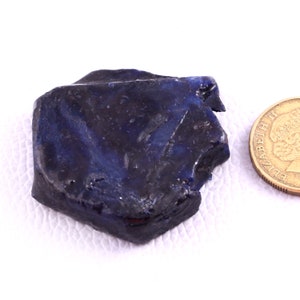 Safira Azul Natural Safira Azul Bruta Pedra Preciosa Azul Bruta Safira Azul Certificada Pedra Preciosa Solta 259 CT&#39;s 42x42x12 MM