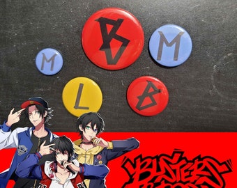 Buster Bros!!! | Hypnosis Mic Pin-back buttons 2.25 in, 1.5 in, 1 in
