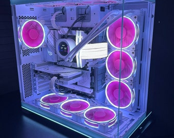 Gaming PC - "Caelus" || Wi-Fi || SSD || Liquid Cooling || Bluetooth - Pink & White Gaming Computer
