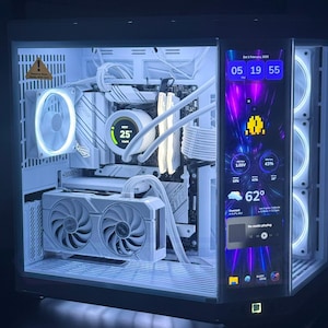 Gaming PC - Freya || Customizable Screens || Wi-Fi || SSD || Liquid Cooling || Bluetooth - White Prebuilt Gaming Computer