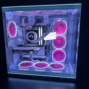 Gaming PC Caelus Wi-Fi SSD Liquid Cooling Bluetooth Pink & White Gaming Computer image 3