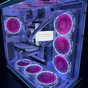 Gaming PC Caelus Wi-Fi SSD Liquid Cooling Bluetooth Pink & White Gaming Computer image 6