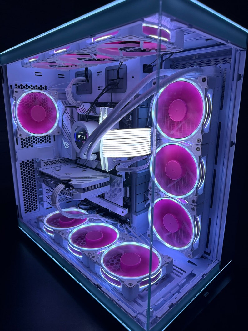 Gaming PC Caelus Wi-Fi SSD Liquid Cooling Bluetooth Pink & White Gaming Computer image 6