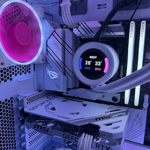 Gaming PC Caelus Wi-Fi SSD Liquid Cooling Bluetooth Pink & White Gaming Computer image 7