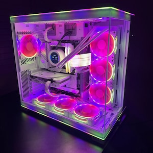 Gaming PC Caelus Wi-Fi SSD Liquid Cooling Bluetooth Pink & White Gaming Computer image 5