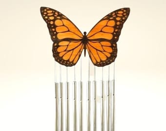 HandCrafted Monarch Butterfly Wind Chimes | 10 Notes of Serenity | Bar Chimes | Garden Decor | Meditation | Nature lovers | ButterflyChimes