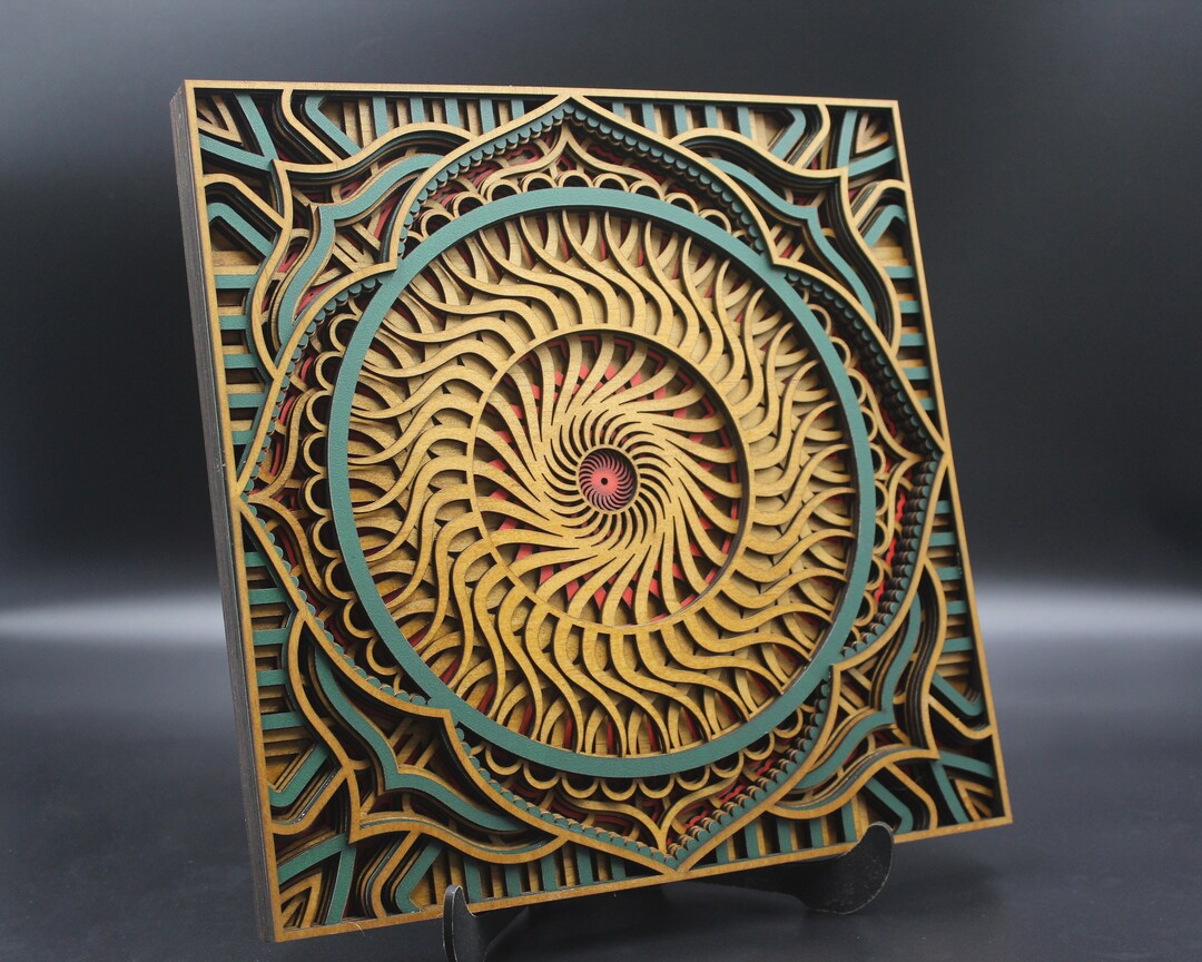 View of Stereo Speaker Mandala | Laser Cut Design | 3D Layered Art | Sacred ...
