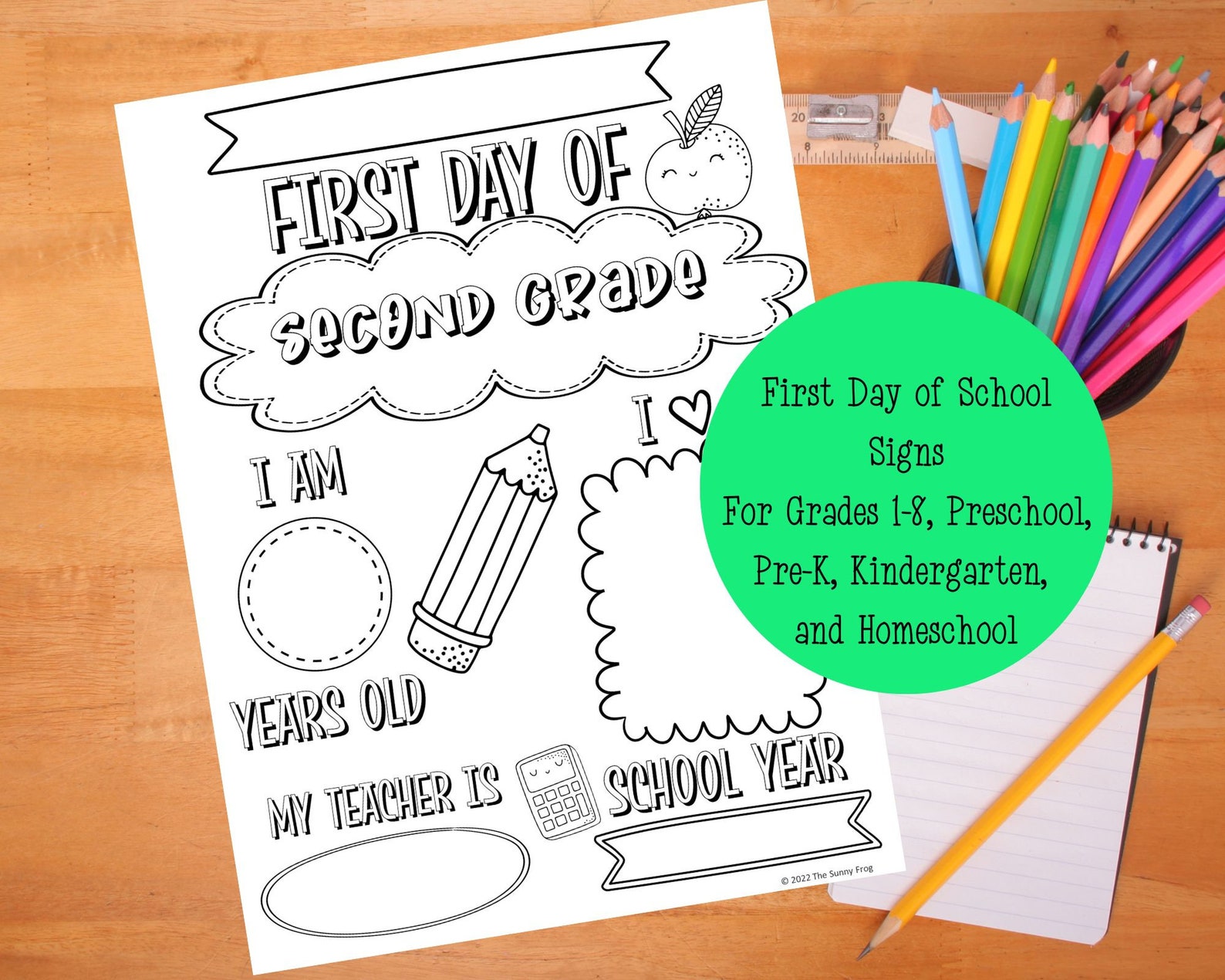 Printable First Day Of School Signs First Day Of School Etsy