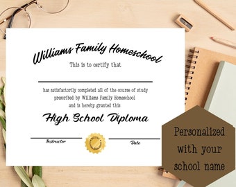 Homeschool Year Completion Certificate: Printable Template - Etsy