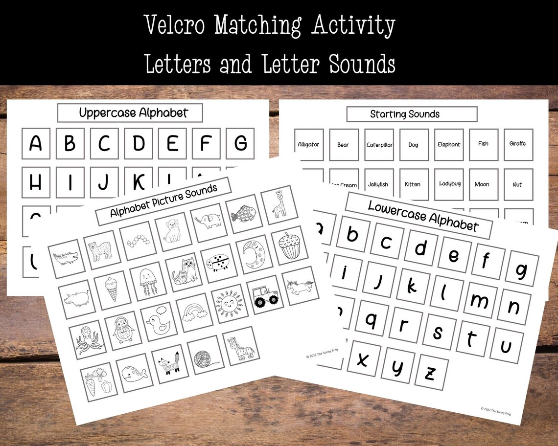 Printable Alphabet Velcro Activity Matching Letters and - Etsy