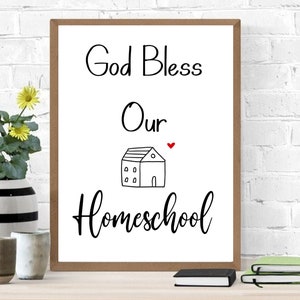 Homeschool Wall Art, Homeschool Decor, Homeschool Printable, Homeschool Sign, Homeschool Room, Blessed Homeschool, Blessed homeschool mama