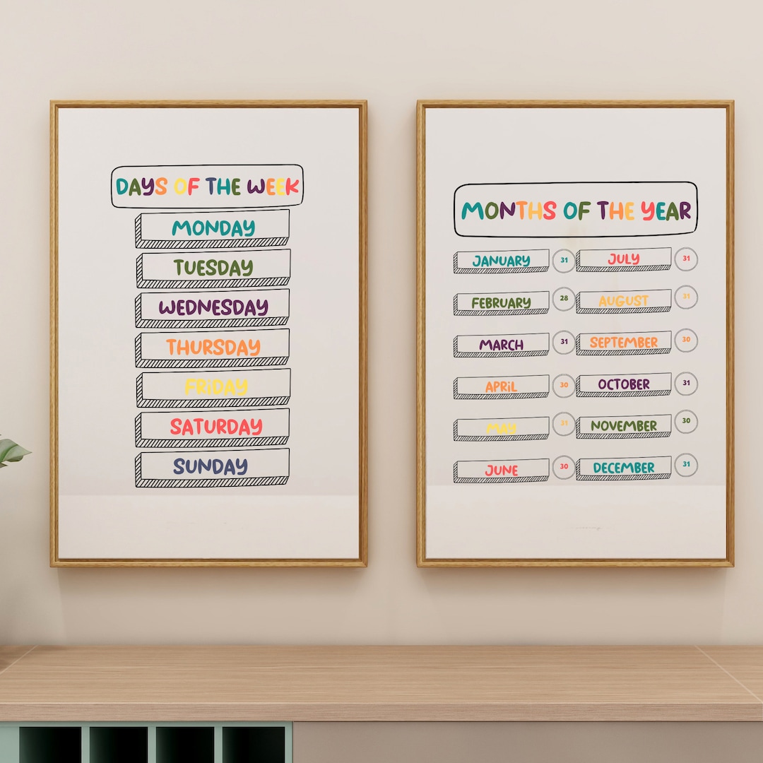 Printable Days of the Week and Months of the Year Poster Pack ...
