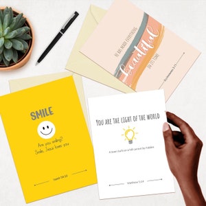 Pack de 10 cartes de vœux chrétiennes premium, cartes inspirantes avec enveloppes et autocollants (messages inspirés de versets bibliques stimulants)