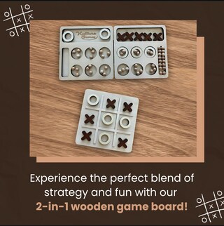 Kulture Games Gioco Da Tavolo 2 In 1 In Legno – Mancala E Tris (Tic Tac Toe) Pieghevole, Portatile, Per Famiglie E Viaggi, 2 Giocatori
