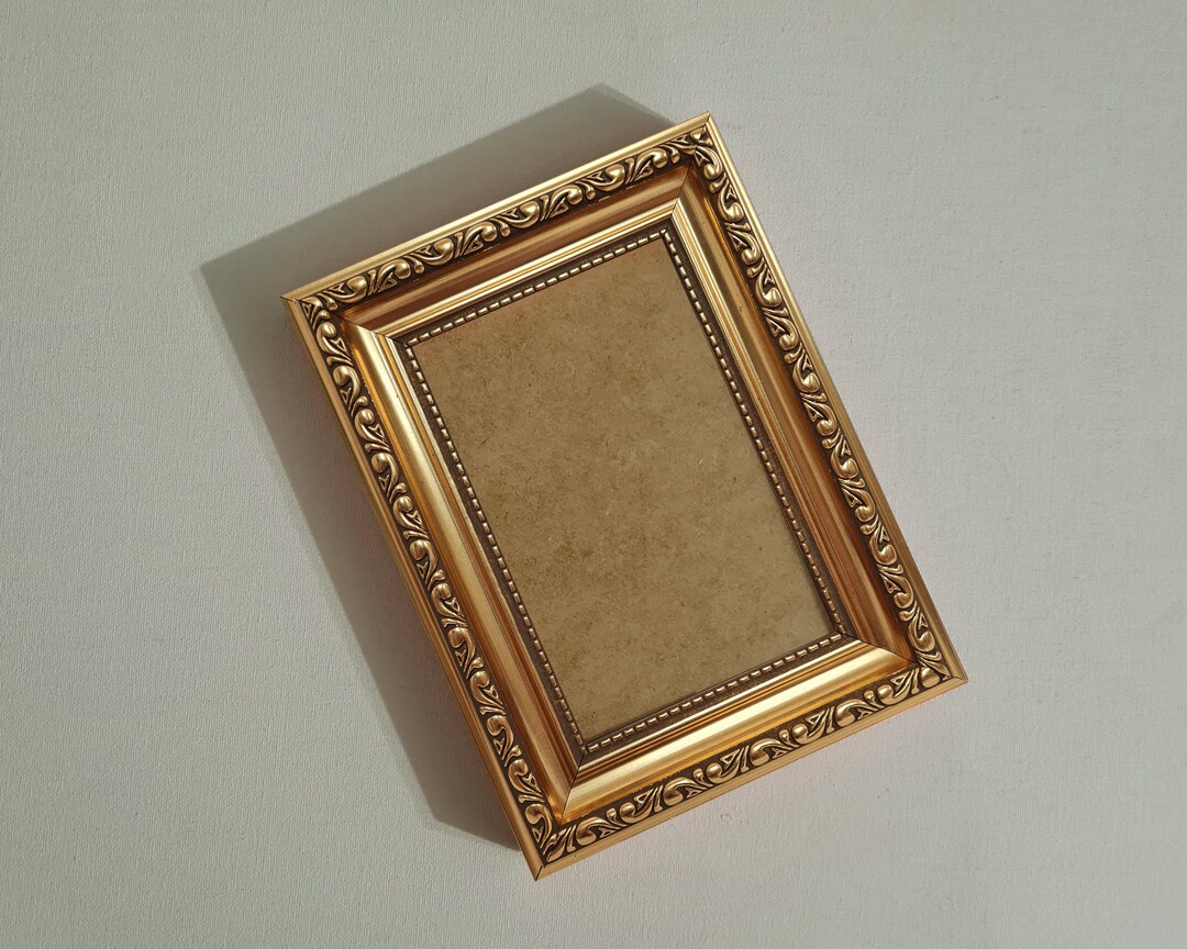Gold 4x6 Ornate Small Picture Frame, Photo Frames, With Clear Acrylic